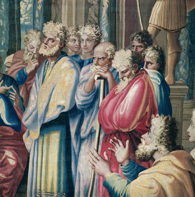 Tapestry depicting the Acts of the Apostles, Saint Paul preaching to the Areopagus (detail) by Raffaello Sanzio Raphael